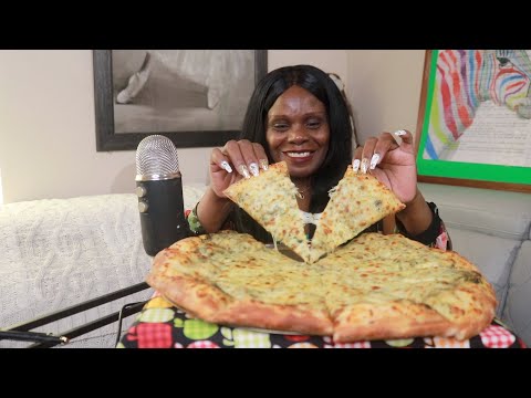 Hot & Ready Basil Pizza ASMR Eating Sounds