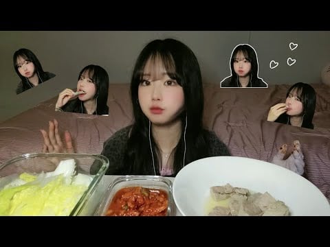 (Sub) 그냥 보쌈 먹는 영상(배추+김치+고기) | 리얼사운드 집밥 먹방🍖