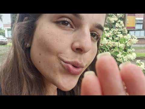 ASMR NA RUA| Te relaxando com sons da natureza e água