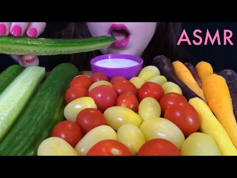 HEALTHY EATING ASMR Raw Veggie Platter - EXTREMELY SATISFYING Crunchy Sounds