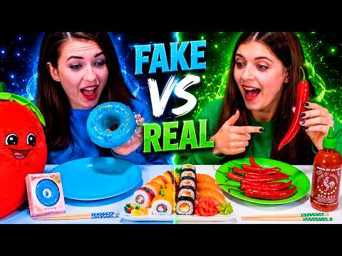 ASMR Fake VS Real Food Challenge and Orange Mukbang Compilation