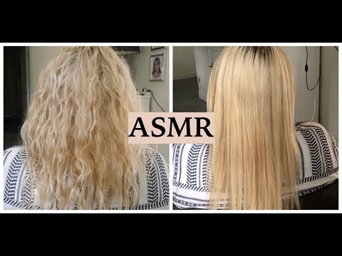 ASMR Gently Straightening & Brushing My Mom's Hair (Hair Play & Spraying Sounds, No Talking)