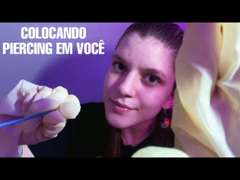 ASMR || COLOCANDO PIERCING NA SUA ORELHA || ROLEPLAY BODY PIERCING