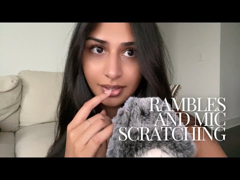 asmr close cupped whispering & fluffy mic scratching 🐚  | rambling life updates and more