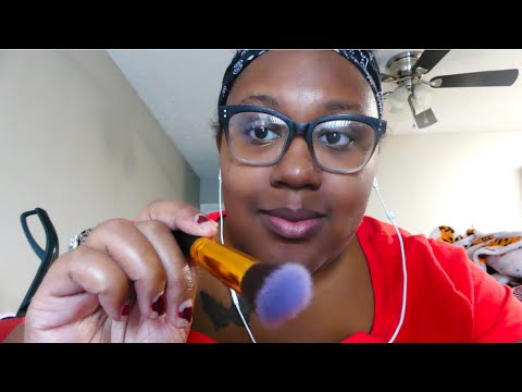 ASMR *Camera brushing & mouth sounds & hand sounds | JanayDASMR