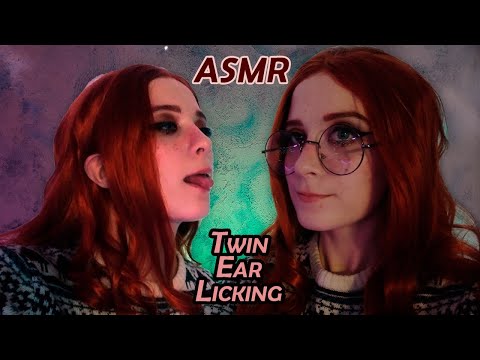 ♠• АСМР БЛИЗНЯШКИ ДЕЛАЮТ ЛИКИНГ 👅 УШЕК | ASMR TWIN EAR LICKING 💦 •♠