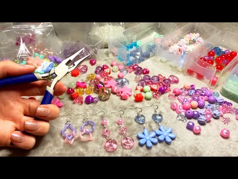 ASMR Making Funky Earrings (Whispered, Rummaging)