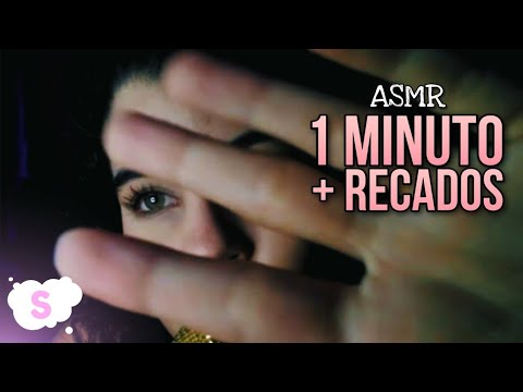 Sons de boca ASMR DE UM MINUTO( + RECADOS)  mouth sound and hand movements  ❤️