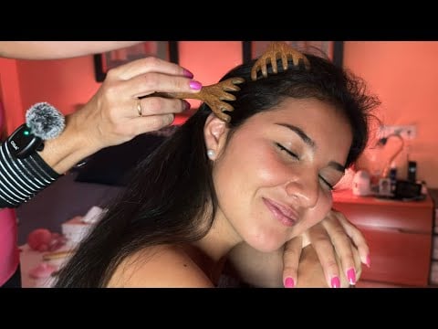 ASMR ✨ MASAJE DE CUERO CABELLUDO Y CABELLO ✨ 😴 MUY RELAJANTE 🔊🎧NO TALKING 