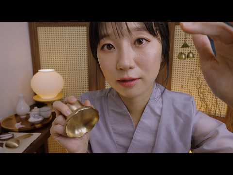 ASMR Peaceful Korean Hanok Spa🌿🍵 Relaxing Face & Body Treatment with Bangjja Yugi