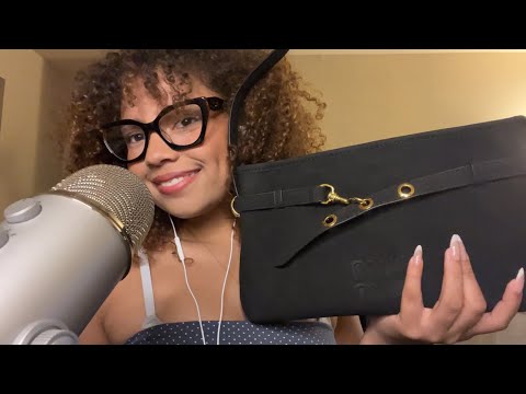 ASMR fast & aggressive (kinda) show and tell of new new things in my purse & makeup bag :P