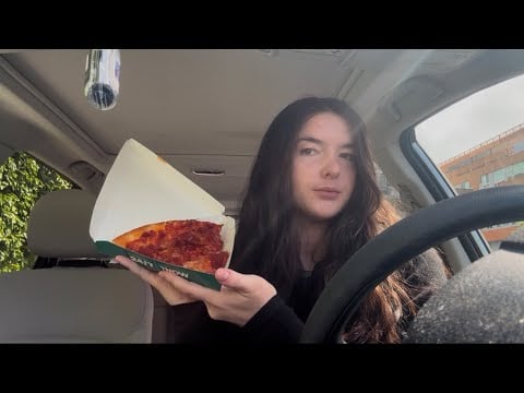 Eat 711 food in the car with me 🍕🍬🥨 | ASMR mukbang