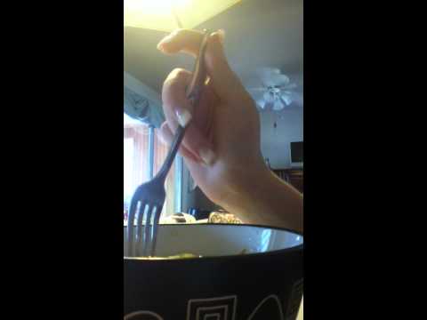 ASMR eating pasta and whispering (re-uploaded)