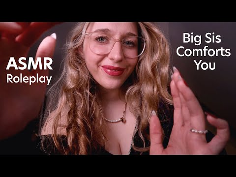 ASMR Big Sister Comforting Roleplay (Soft Spoken) & Head Scratches, Make-up Sounds