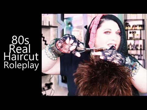ASMR 80s Real Haircut Roleplay (Hair Brushing, Hair Play, Gossip, Spray, Styling, Gloves)