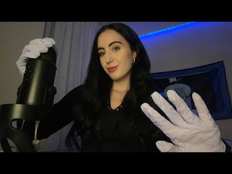 ASMR | LATEX GLOVES SOUNDS (gripping on mic, hand sounds & visuals) #asmr 