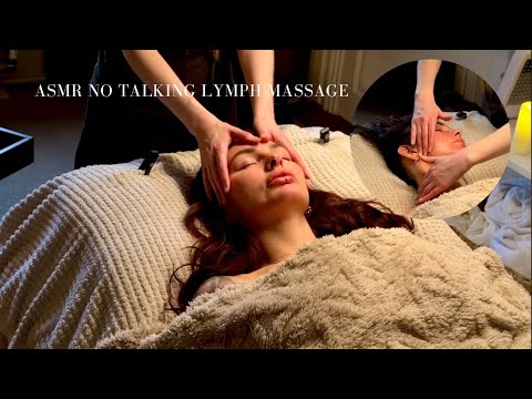 ASMR Lymphatic Drainage Massage to help her sleep. Jade Comb & Scalp Massage (NO TALKING)