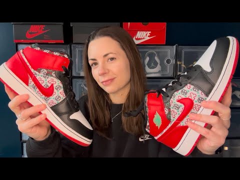 ASMR | Jordan 1 “Ugly Christmas Sweater” 🎄Sneaker Review & Triggers