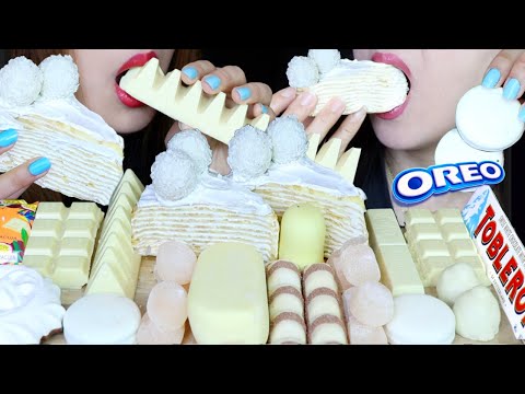 ASMR CREPE CAKE, MAGNUM ICE CREAM BAR, TOBLERONE, MOCHI, KINDER BUENO, OREO, KITKAT, RITTER SPORT 먹방