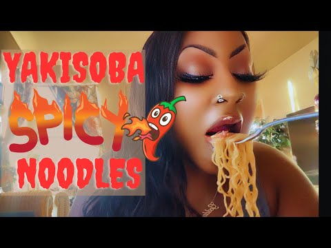 ASMR Eating Slurping Fire Yakisoba Noodles | Lots of Eating Mouth Sounds #muckbang