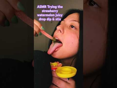 #asmr Strawberry Watermelon Juicy Drop Dip & Stix | Eating Sounds 🍓🍉😍 #shorts #asmreating