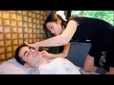 ASMR: She is a PRO - Korean Body Wash & Full Service Barbershop Massage