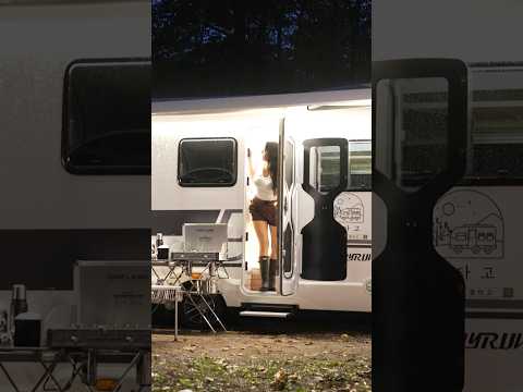 ☔LUXURY RV CAMPING IN HEAVY RAIN