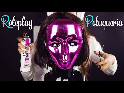 En la peluquería te peino y corto el cabello | Roleplay asmr en español