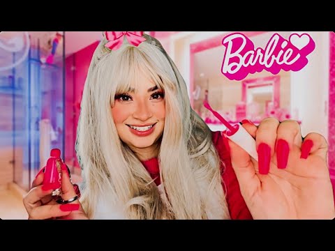 ASMR:AMIGA PATRICINHA TE ARRUMA PRA ASSISTIR O FILME DA BARBIE💕