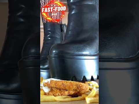 Pea vs. Crispy Nuggets! Oddly Satisfying Boots Crushing Fast-Food! ASMR