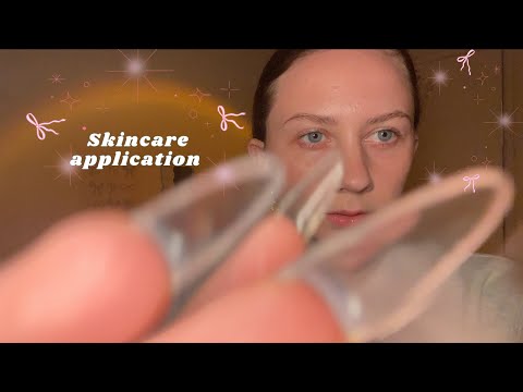 Skincare application on you! 🕯️✨🪞🫧 personal attention, hand sounds, mouth sounds, tapping