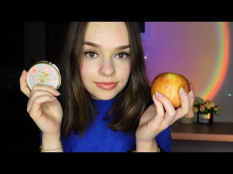 ASMR Snow White shows you what’s in her bag 🎒🍎 (roleplay, soft whispers, tapping & cozy sounds)