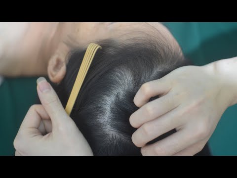 ASMR Hair Pulling & Hair Parting Real Person, Hair Combing Sound For Anxiety Relief
