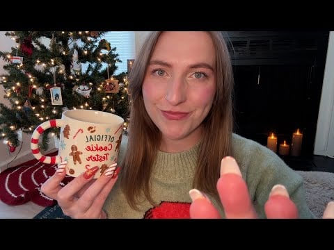 ASMR Fall Asleep on Christmas Eve 💆‍♀️🎄 Scalp Massage, Candle Tapping, Inaudible Whispering