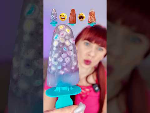 Emoji Eating Frozen Salami, Tomato Juice, Candy #mukbang #asmr