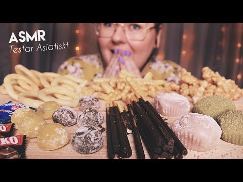 ASMR Testar Asiatiskt - MOCHI, POCKY, SNACKS & GODIS!