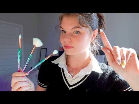 ASMR pure mic brushing & face scratching with mouth sounds 😴