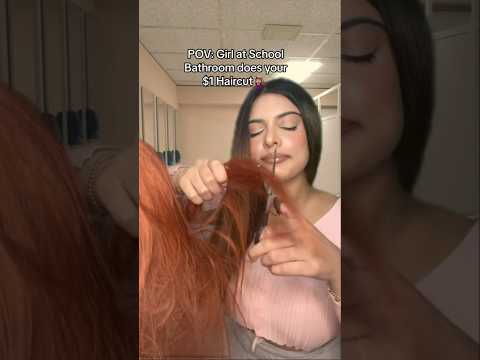 Girl does your haircut for $1 #asmr #asmrhaircut
