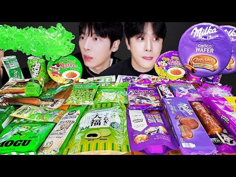 ASMR MUKBANG | 직접 만든 갤럭시 꿀젤리 그린 퍼플 디저트 아이스크림 먹방 & DESSERT GALAXY HONEY JELLY CANDY