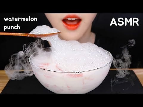 *LOUD* ASMR WATERMELON PUNCH ASMR ICE ASMR FRUITS 氷食べる音 🍉