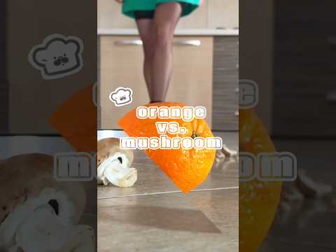 Crunchy Mushroom vs. Juicy orange! Oddly Satisfying Boots Crushing Food! ASMR