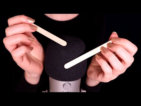 ASMR Mic Scratching with Wood Sticks (No Talking)