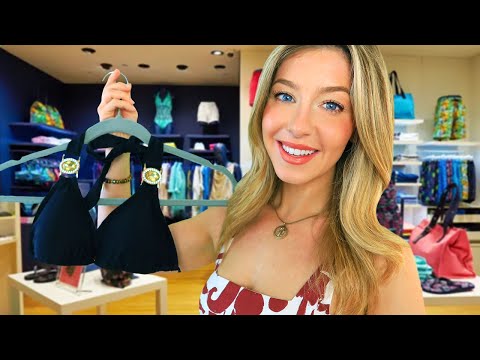 ASMR BIKINI STORE ROLEPLAY | Fabric Sounds & Personal Customer Service