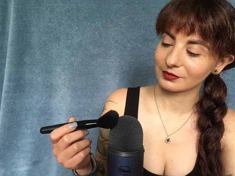 ASMR || Mic Brushing with Ear to Ear Whispering