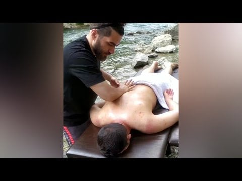 ASMR Back Massage In The River #shorts