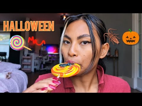 ASMR Halloween Swirl Lollipop , Satisfying Wet Mouth Sounds