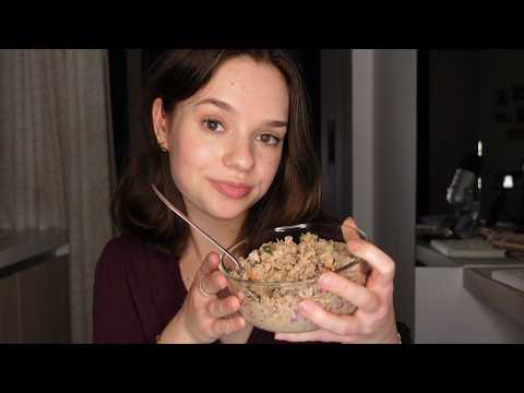 ASMR eating tuna salad (no talking- after the intro) | eating sounds, mukbang