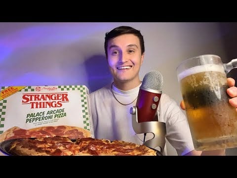 ASMR | Pepperoni Pizza & Beer Mukbang (channel update + whisper ramble)