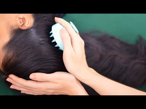 ASMR Scalp Massage Using Shampoo Brush, Head Massage On Real Person For Deep Sleep