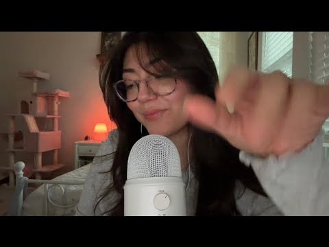 ASMR Q&A + random triggers - whispers, rambles, hand sounds, tapping, hand movements 